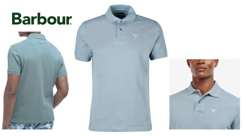 BARBOUR Polo cotone pique Sports colore petrolio 