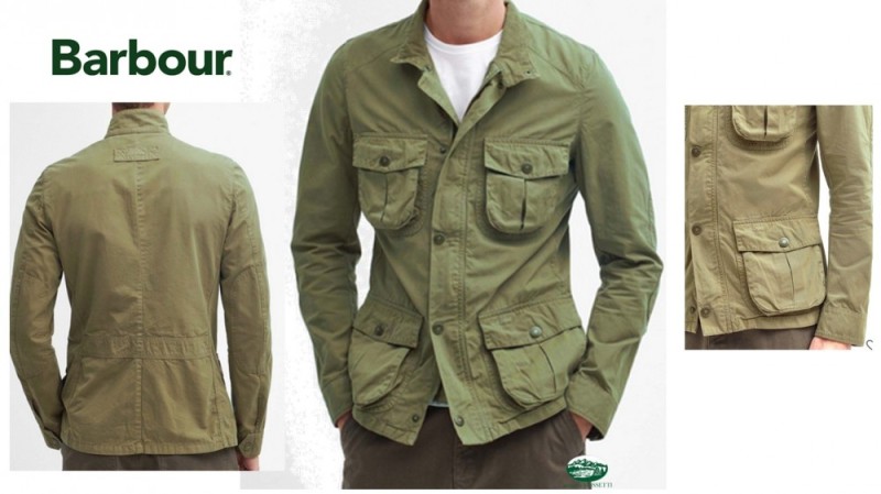 BARBOUR Giacca Corbridge cotone verde salvia 