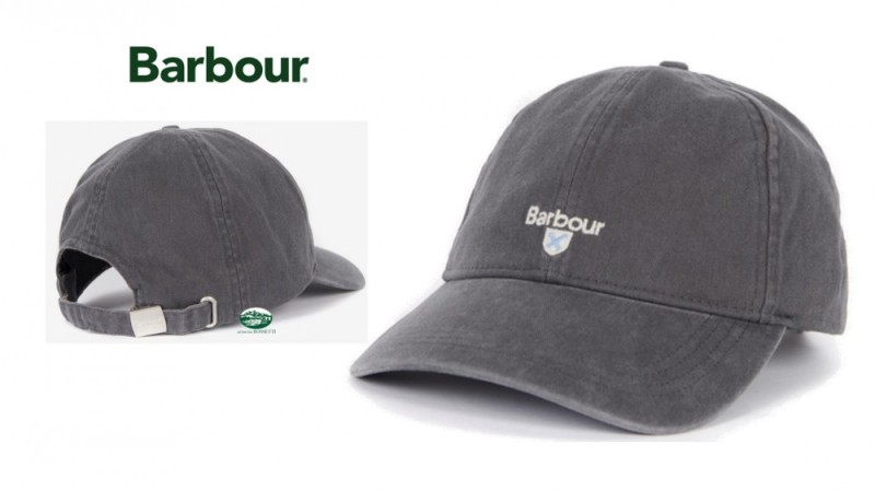 BARBOUR Cappello tesa Cascade cotone colore olive
