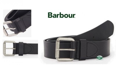 BARBOUR Cintura pelle opaca black