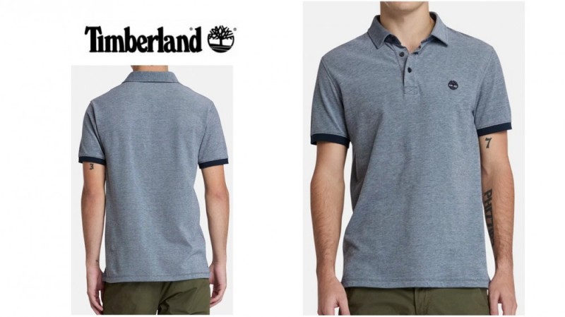TIMBERLAND Polo Oxford blu melangiato 