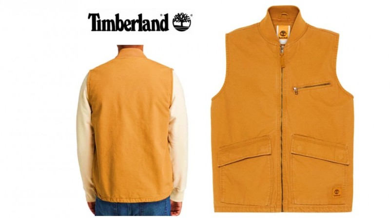 TIMBERLAND Gilet in canvas colore senape