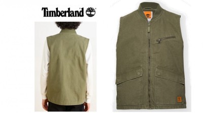 TIMBERLAND Gilet in canvas colore verde