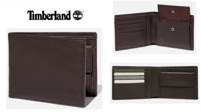 TIMBERLAND Portafoglio Bifold in pelle marrone