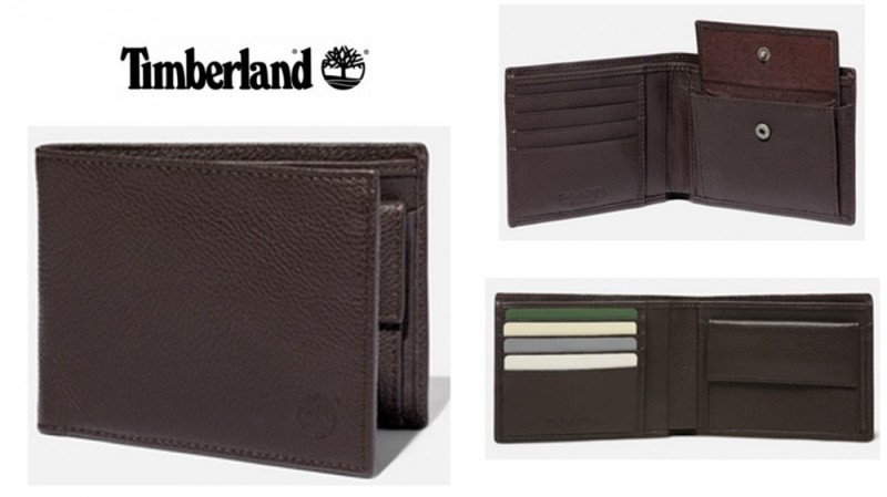 TIMBERLAND Portafoglio Bifold in pelle marrone