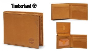 TIMBERLAND Portafoglio con Portatessere in Nabuk colore senape