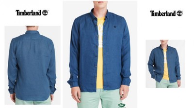 TIMBERLAND Camicia in Lino Mill Brook blu