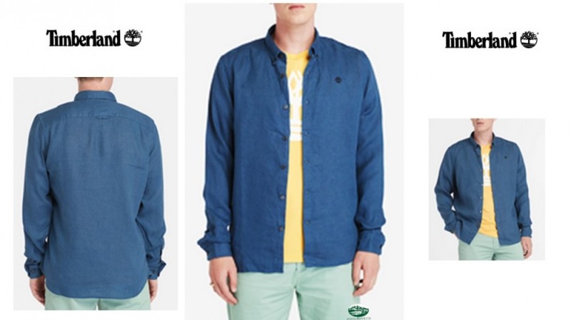 TIMBERLAND Camicia in Lino Mill Brook blu