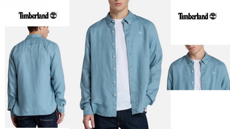 TIMBERLAND Camicia in Lino Mill Brook celeste