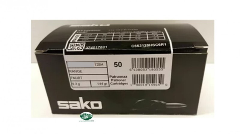 SAKO munizioni cal. 6,5X55 SE 144 gr. FMJBT Range 128H