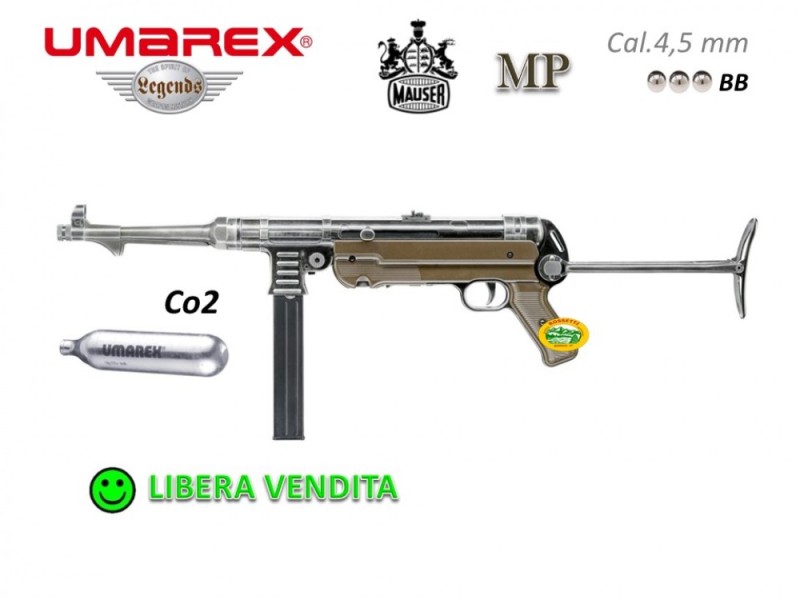 UMAREX MP GERMAN carabina Co2 cal.4,5 libera vendita - MP44
