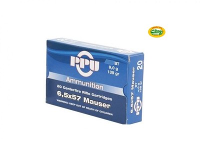 PPU PRIVI PARZIZAN munizioni cal.6,5 x57 Mauser 139 gr. FMJ BT