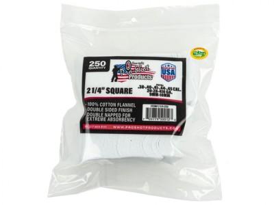 PRO-SHOT pezzuole quadrate per cal.9 - 45 - 2´´1/4  conf.250 pz.
