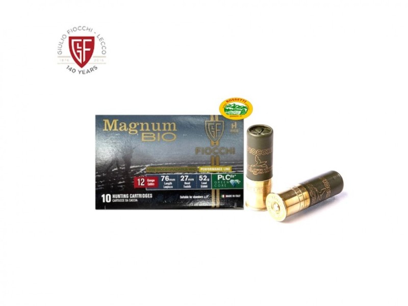FIOCCHI cartucce Magnum cal.12 gr.52 pb.4 nuovo contenitore Green Core