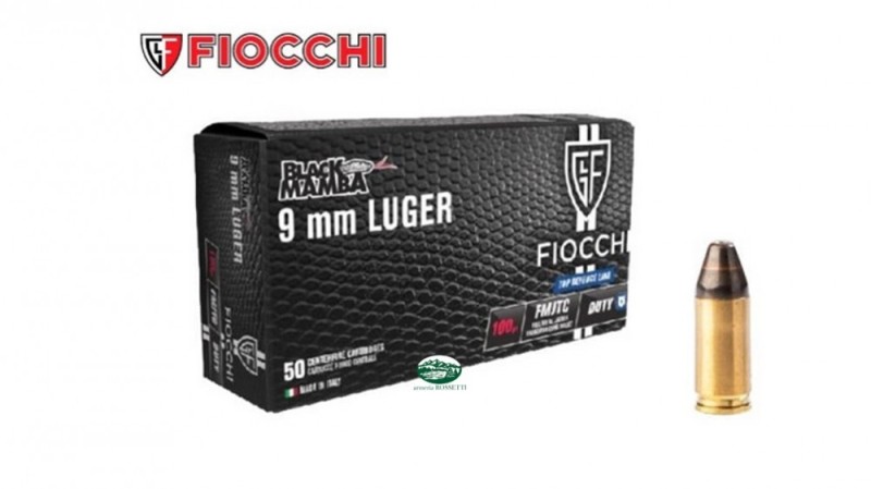 FIOCCHI munizioni cal. 9 Luger BLACK MAMBA 100 gr. FMJTC