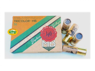 BASCHIERI & P. cartucce TRICOLOR vintage Avana cal.12 gr.36 pb.6 