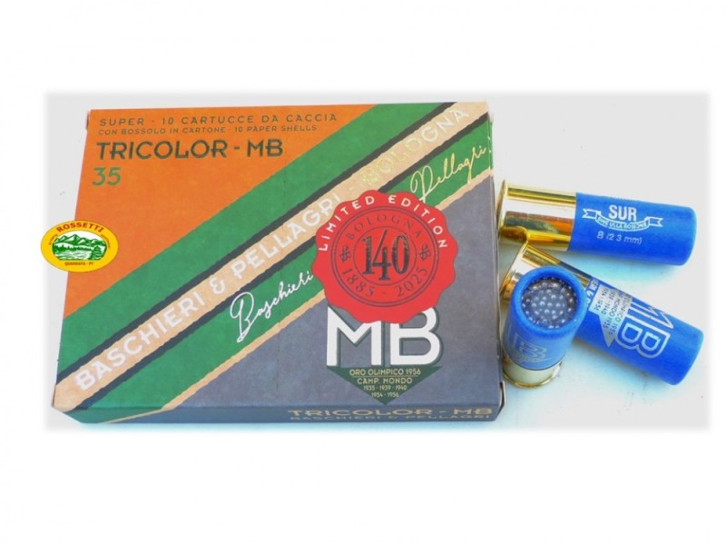 BASCHIERI & P. cartucce Tricolor Vintage Blu cal.12 gr.35 pb.8
