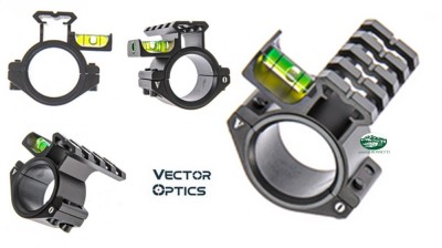 VECTOR OPTICS Anello da 1 pollice a 30mm con slitta picatinny e bolla integrata
