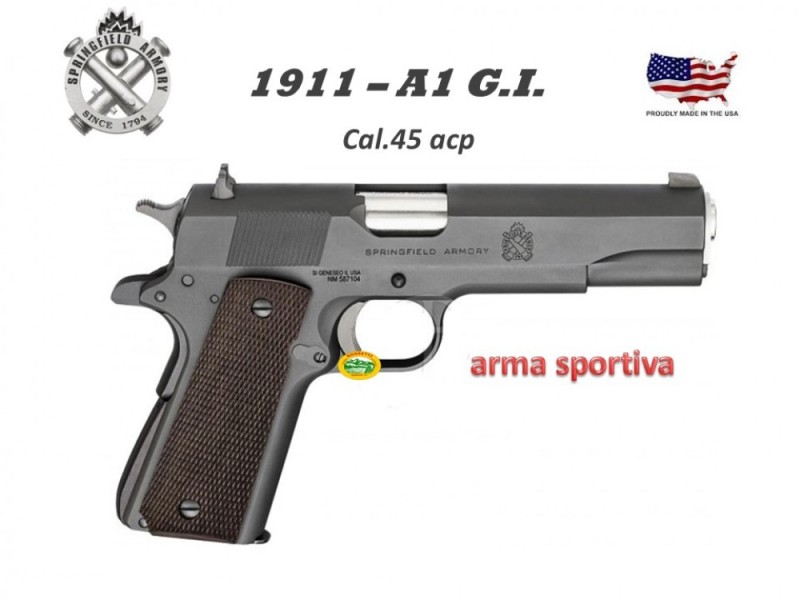 SPRINGFIELD 1911 G.I. mil-Spec cal.45 acp arma sportiva