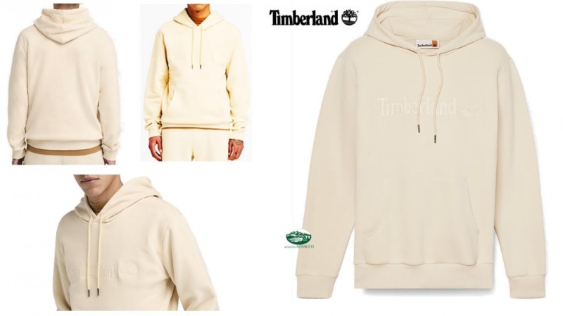 TIMBERLAND Felpa Hampton con cappuccio colore panna