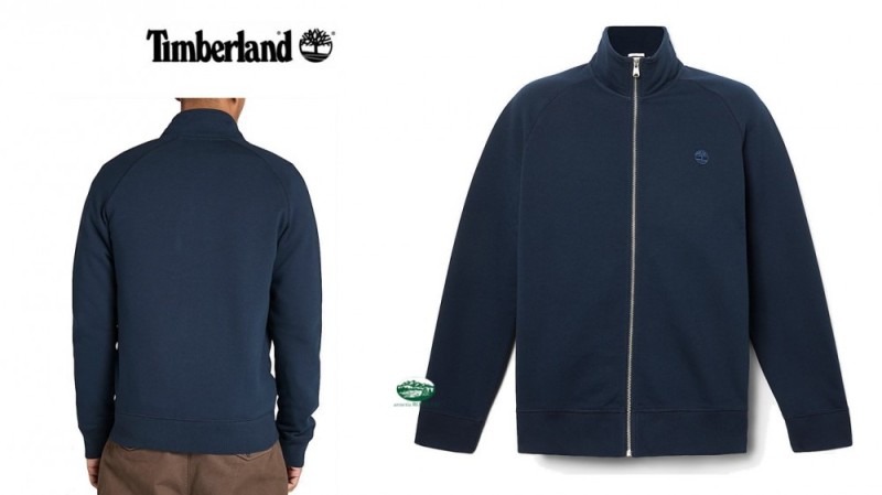 TIMBERLAND Felpa Exet Brushed con zip blu scuro