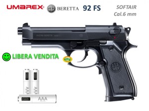UMAREX pistola elettrica Softair BERETTA 92fs cal.6 mm