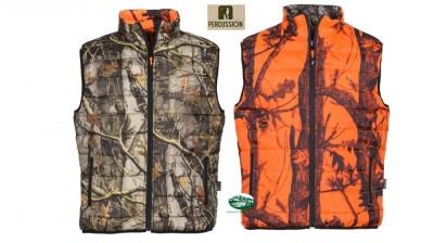 PERCUSSION gilet Warm reversibile camo verde/arancio 1281