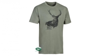 VERNEY CARRON T-SHIRT stampa cervo verde 