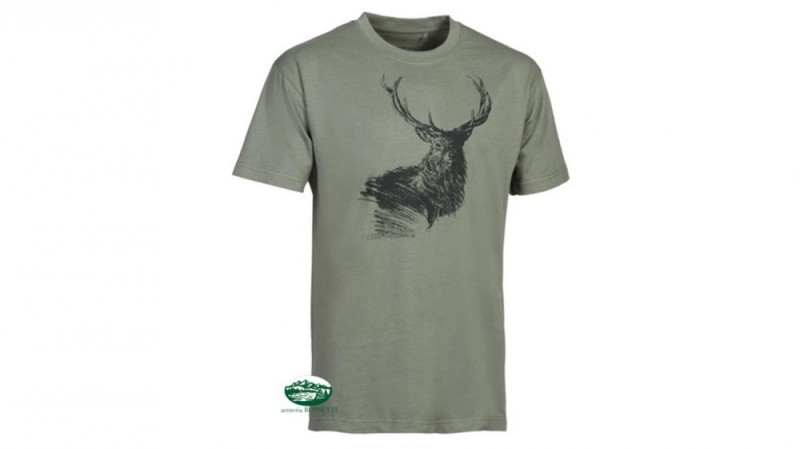 VERNEY CARRON T-SHIRT stampa cervo verde 