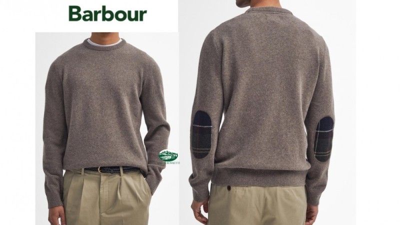 BARBOUR Maglia girocollo Holden colore tortora