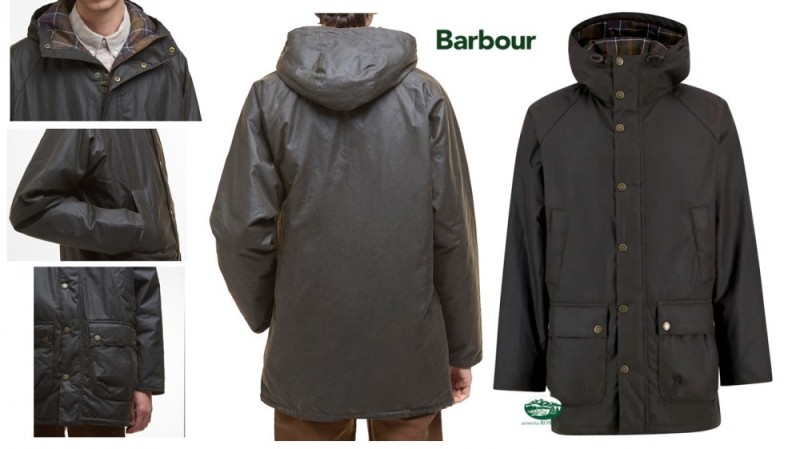 BARBOUR Giacca Bedale Parka wax colore olive