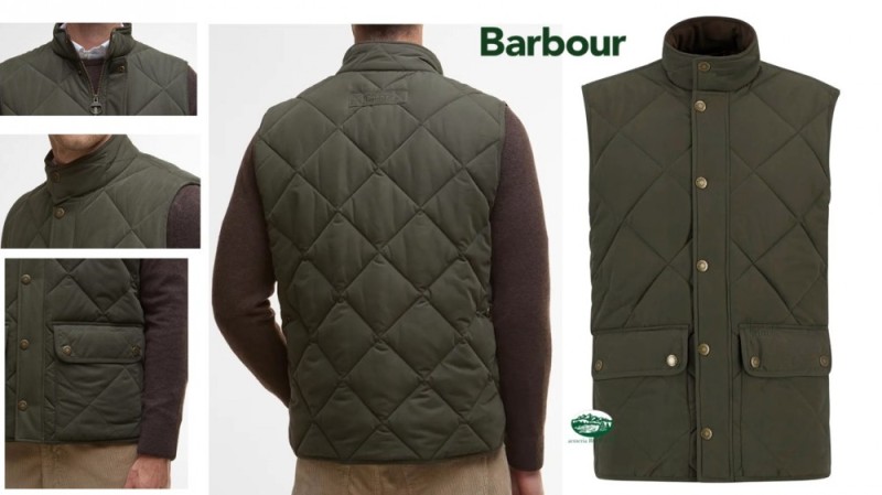 BARBOUR Gilet Lowerdale Quilt colore verde trapuntato