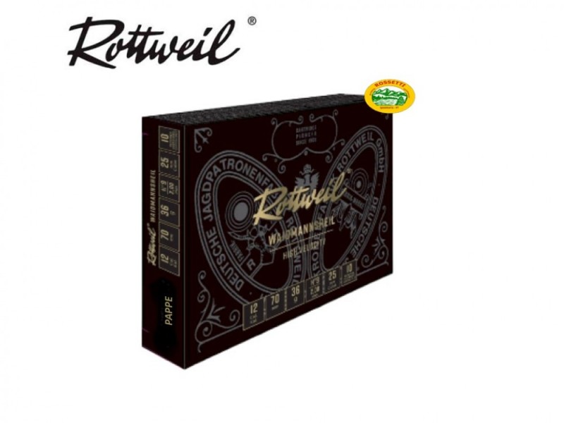ROTTWEIL cartucce Waidmanncheil Pappe cal.12 gr.36 pb.6 cartone & borra feltro