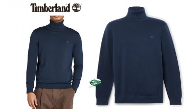 TIMBERLAND Maglia Williams River dolcevita in cotone colore blu