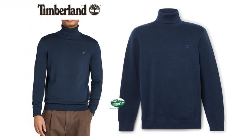 TIMBERLAND Maglia Williams River dolcevita in cotone colore blu