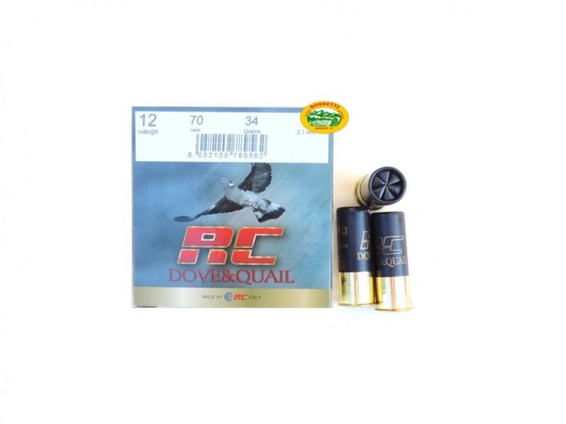 RC cartucce DOVE & QUAIL cal.12 gr.34 pb.5 speciale colombaccio 