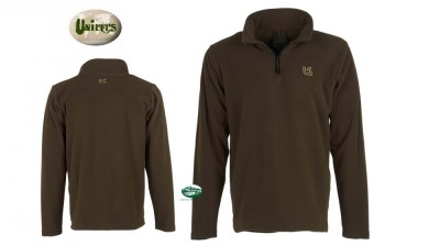 UNIVERS Maglia pile mezza zip marrone 94397