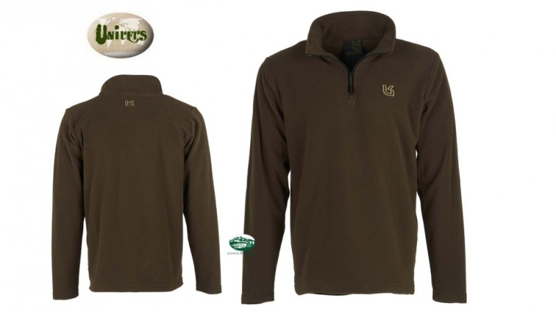 UNIVERS Maglia pile mezza zip marrone 94397