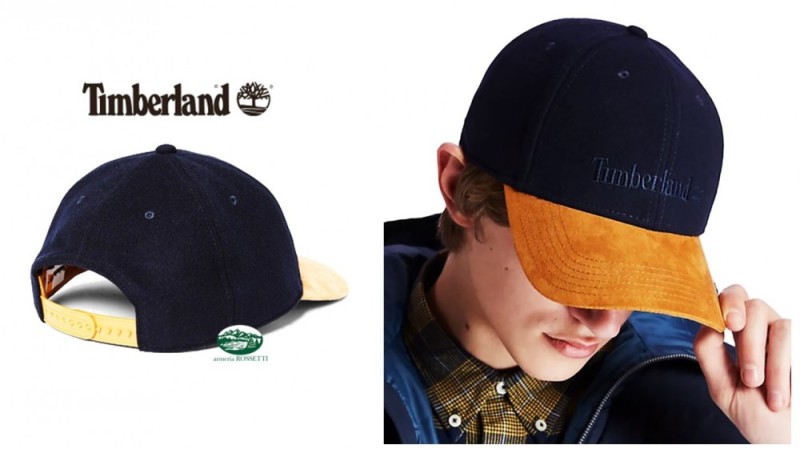 TIMBERLAND Cappello in lana bicolore a tesa nero/marrone
