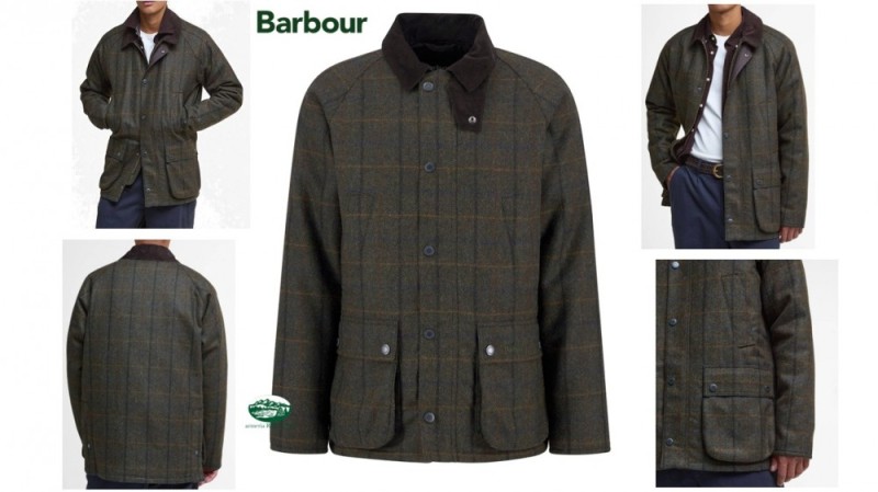 BARBOUR Giacca in lana Bedale con motivo a scacchi