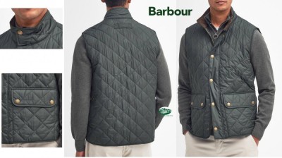 BARBOUR Gilet Lowerdale trapuntato colore sage