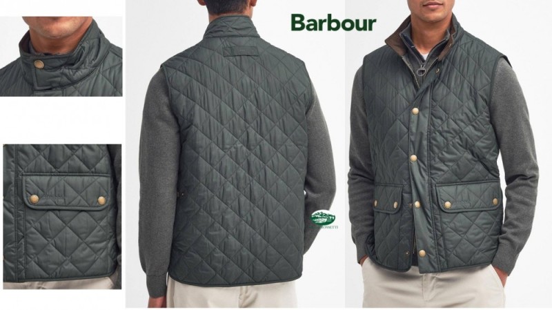 BARBOUR Gilet Lowerdale trapuntato colore sage