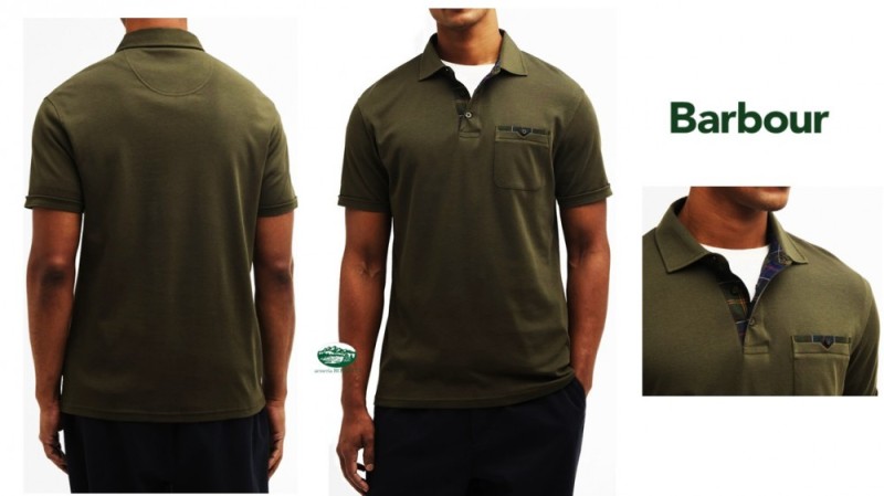 BARBOUR Polo Corpatch a maniche corte colore verde