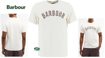 BARBOUR T-shirt Berwick con logo frontale in tartan
