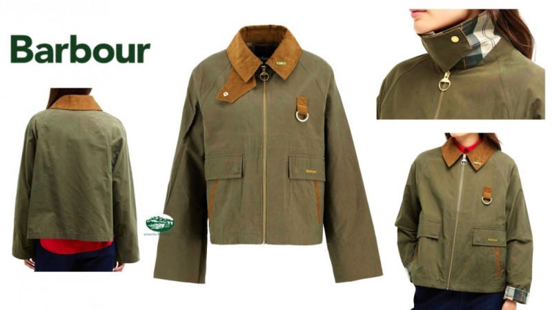 BARBOUR Giacca Spey donna colore verde salvia 