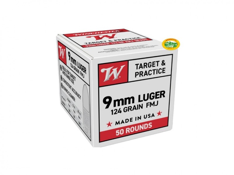 WINCHESTER Munizioni cal.9 Luger 124 gr. FMJ - conf.50 pz.