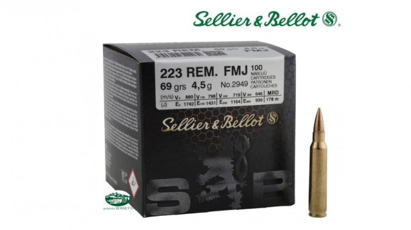 SELLIER & BELLOT munizioni cal.223 Rem FMJ 69 gr - conf. 100 pezzi 2949