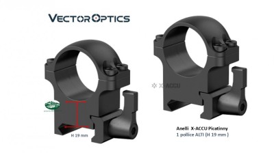VECTOR OPTICS Anelli Picatinny diametro 1 pollice Alti XASR-SQ03