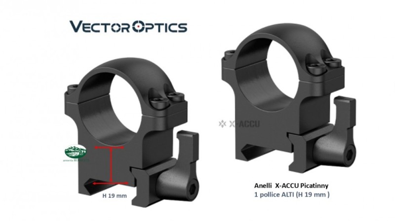 VECTOR OPTICS Anelli Picatinny diametro 1 pollice Alti XASR-SQ03