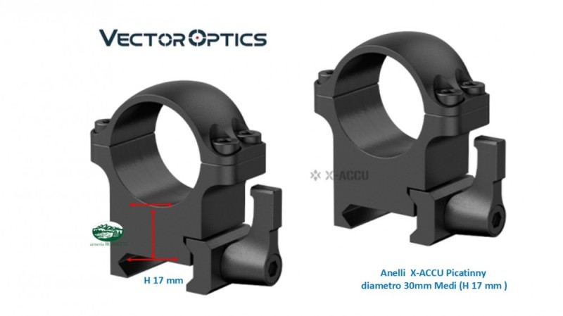 VECTOR OPTICS Anelli Picatinny diametro 30 mm medi XASR-SQ12